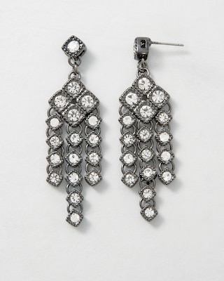 Hematite & Crystal Chandelier Earrings