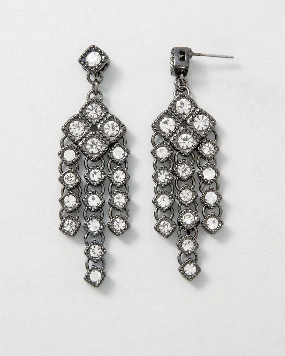 Hematite & Crystal Chandelier Earrings