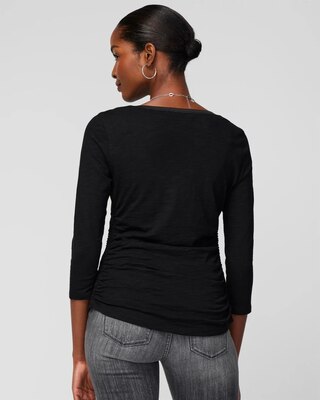 Shirred Scoop Neck Tee click to view larger image.