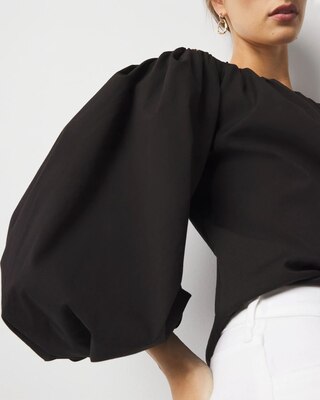 Off-the-Shoulder Drama Sleeve Blouse click to view larger image.