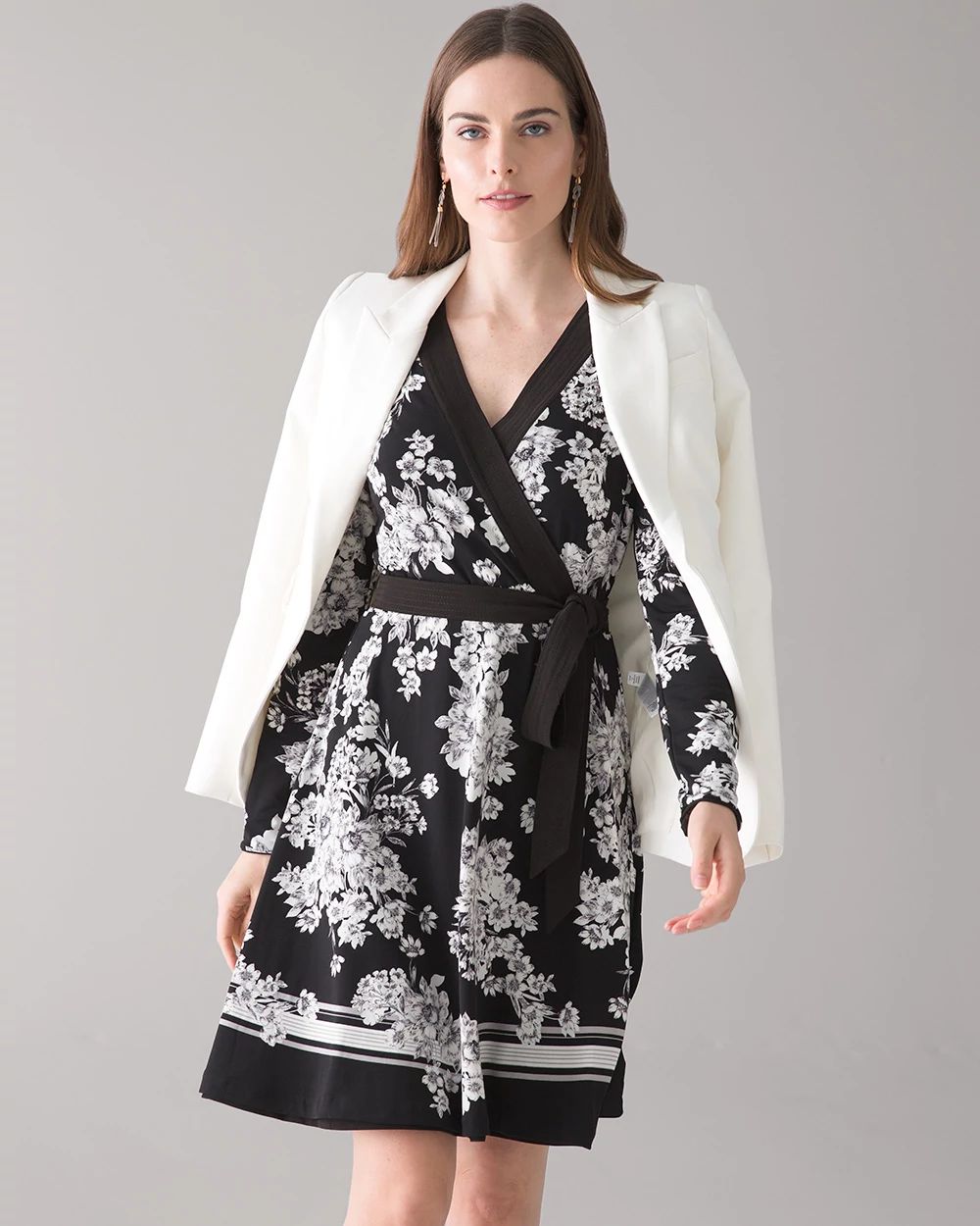 Long Sleeve Reversible Matte Jersey Dress