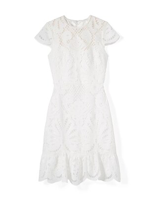 White Cap Sleeve Lace Dress