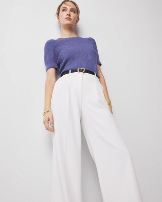 Novelty Stitch Puff Sleeve Pullover click to view larger image.