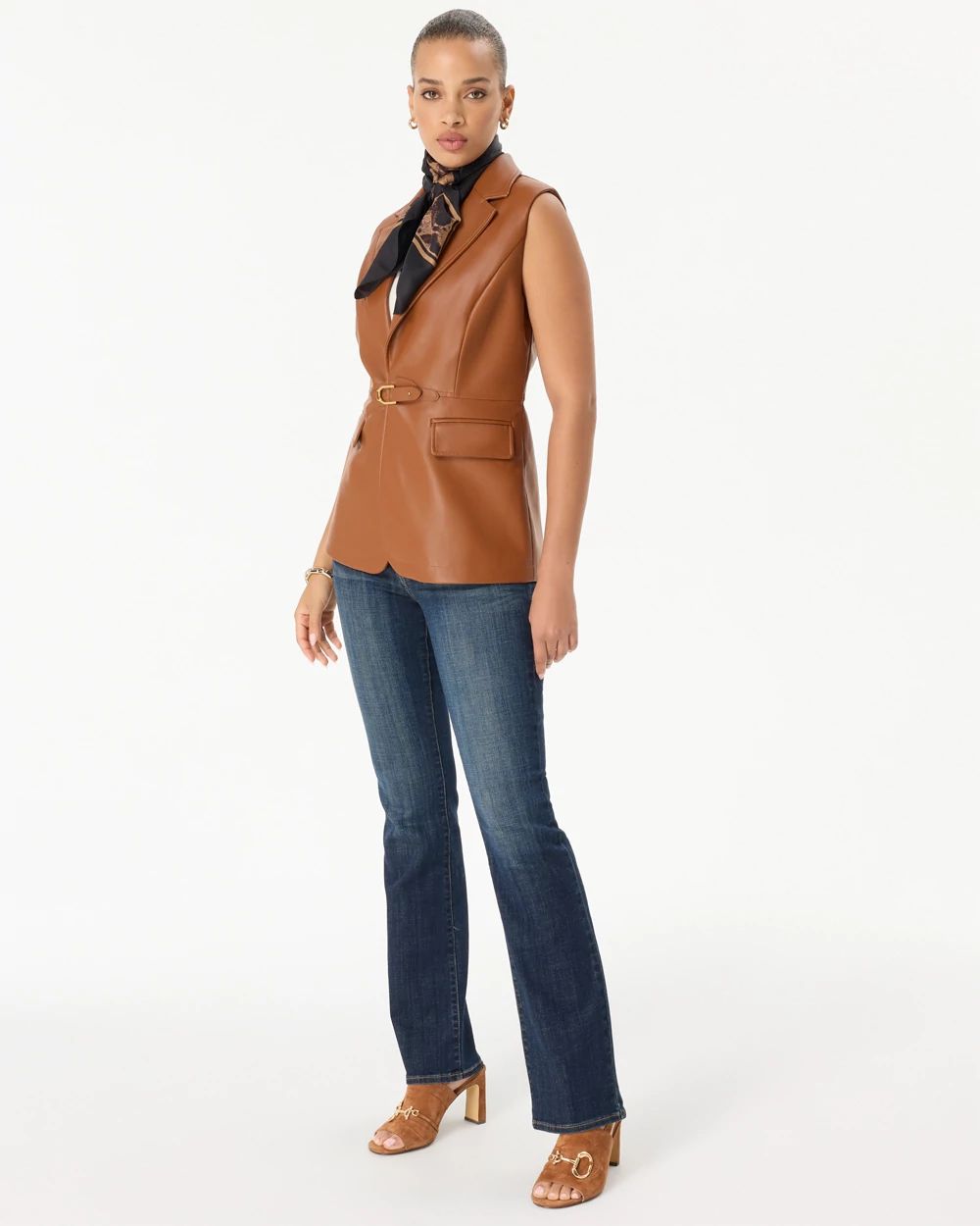 Faux Leather Vest click to view larger image.