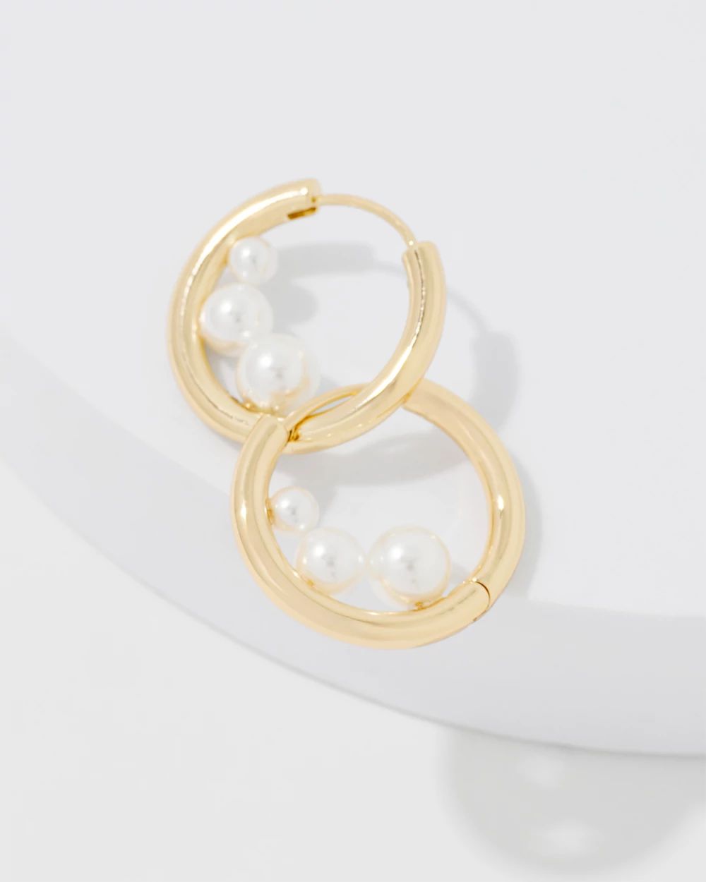 Gold + Pearl Hoop Earrings