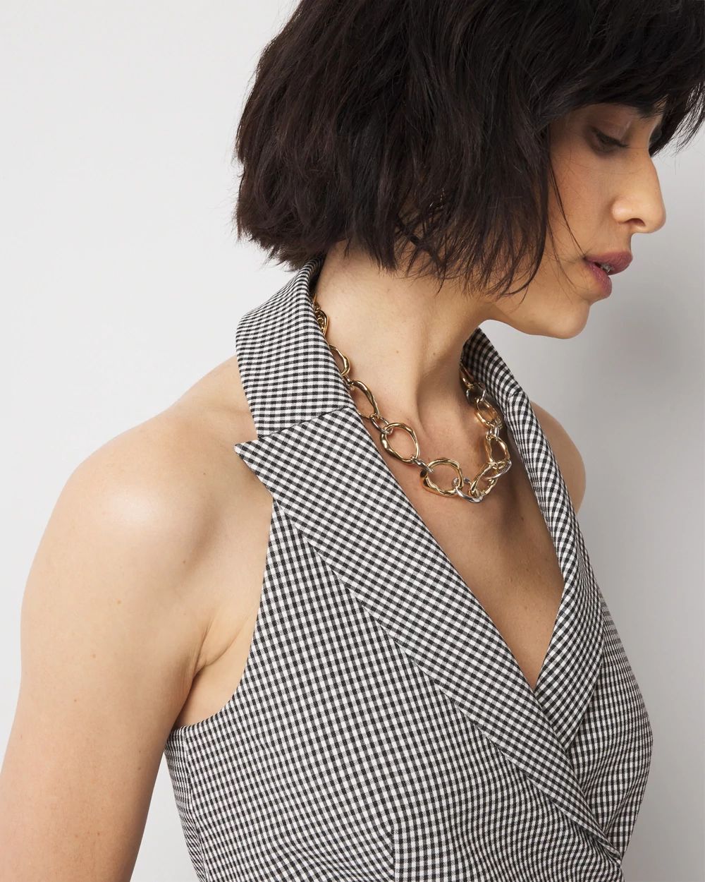 Gingham Halter Vest