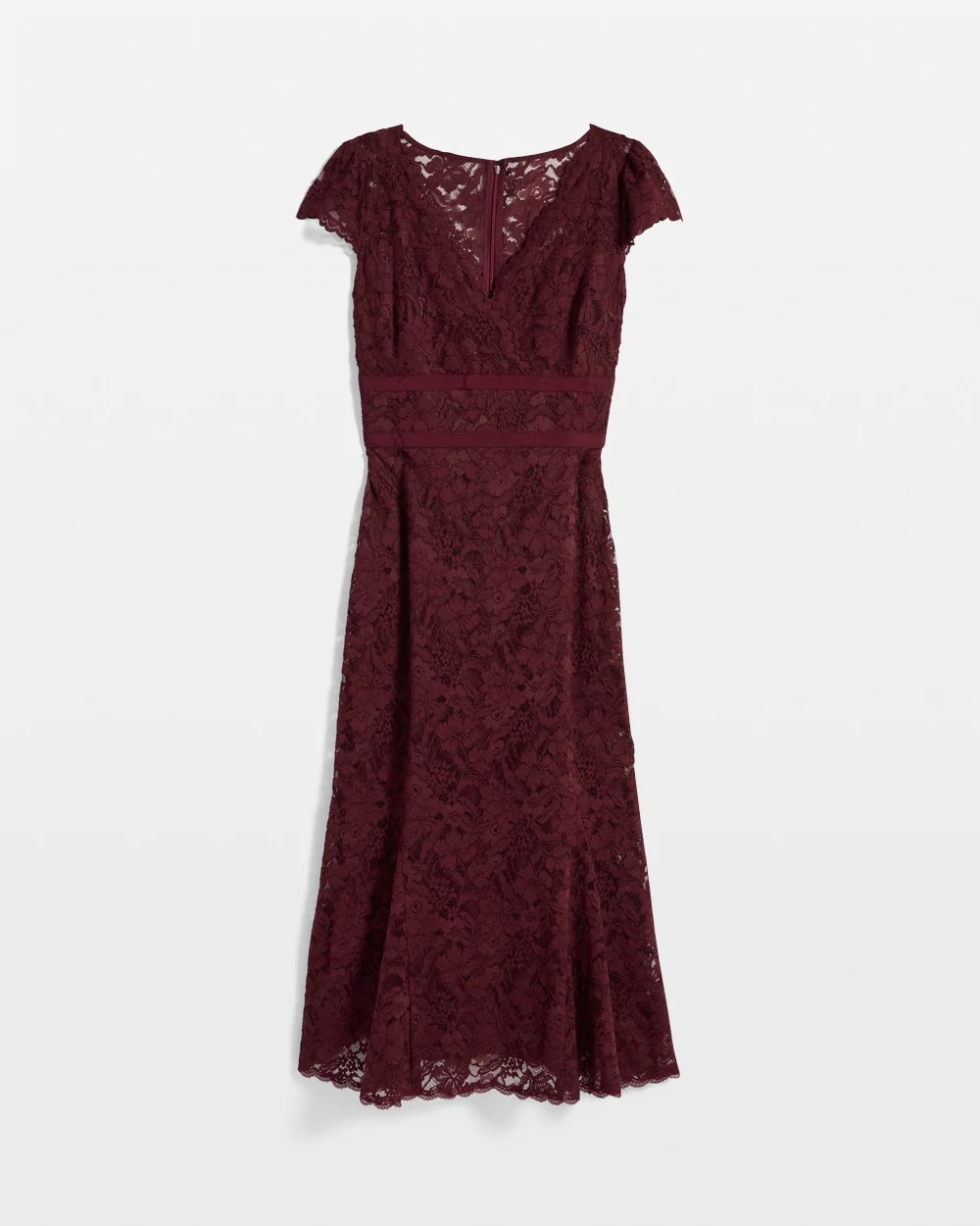 V-neck Lace Midi Dress