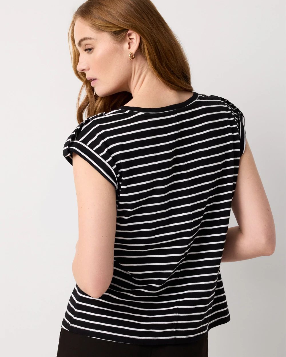 V-Neck Tee with Epaulets