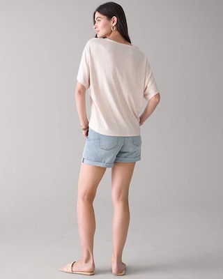 Curvy-Fit Mid-Rise Everyday Soft Denim™ Destructed Shorts click to view larger image.