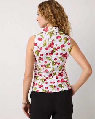 Ruched Poplin Sleeveless Shirt click to view larger image.