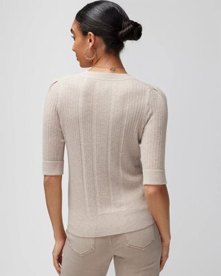 Cashmere-Blend Elbow-Sleeve Sweater