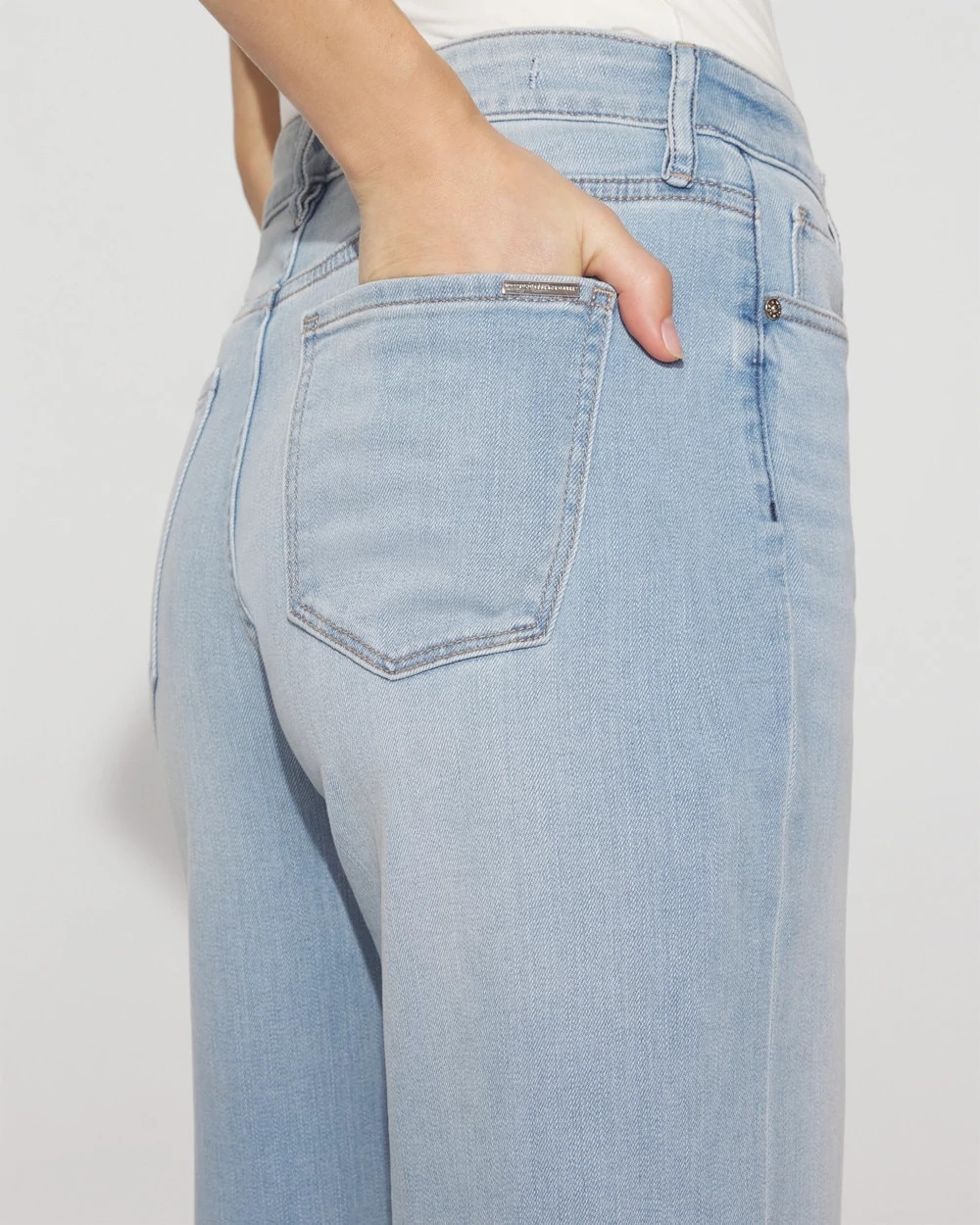 High-Rise Wide Leg Cuff Cropped Jean