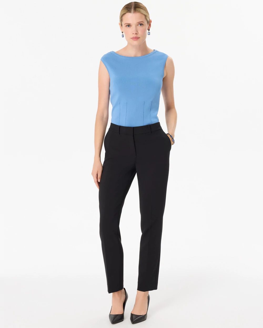 Petite Luxe Stretch Mid Rise Elle Slim Ankle Pant