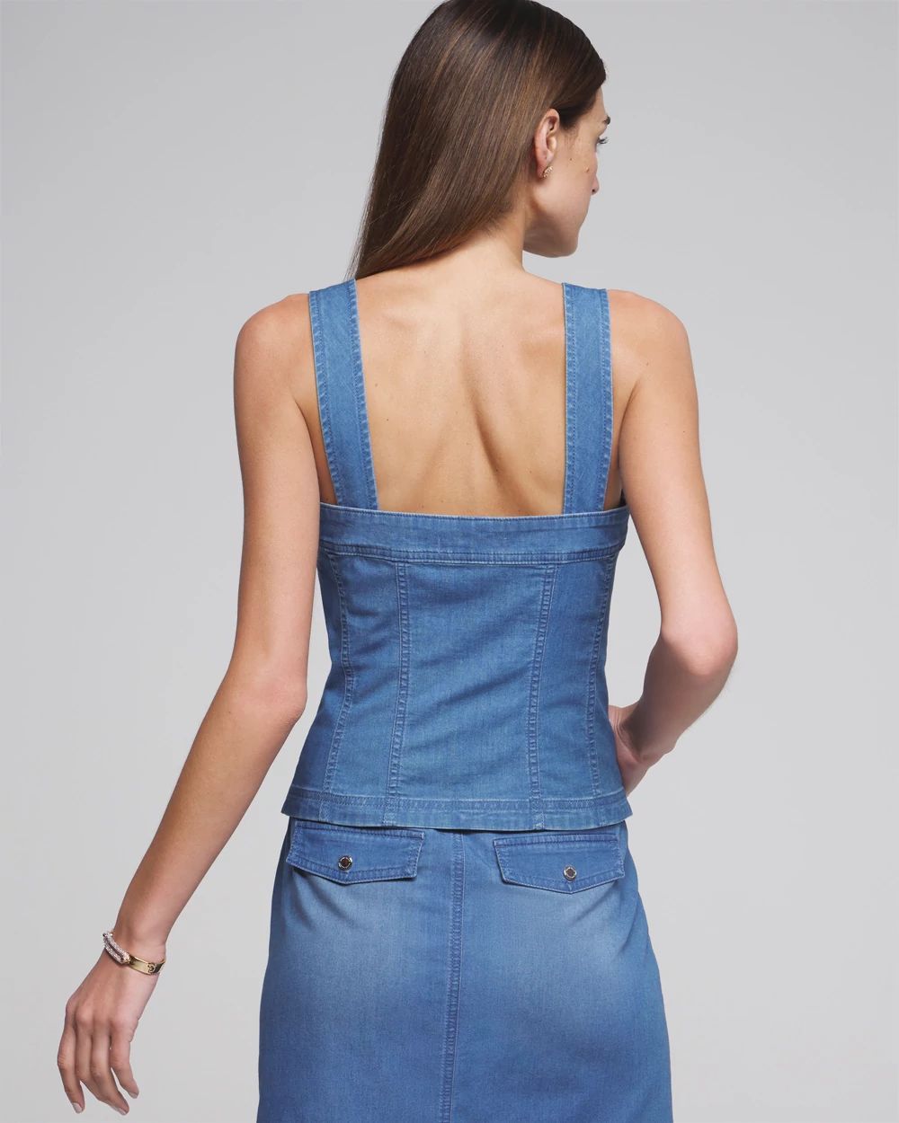 Outlet WHBM Sleeveless Denim Bustier click to view larger image.