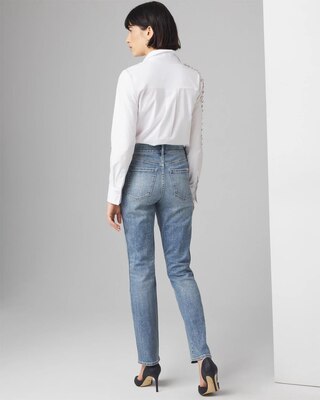 High-Rise Everyday Soft Denim™ Embellished Straight Jean click to view larger image.