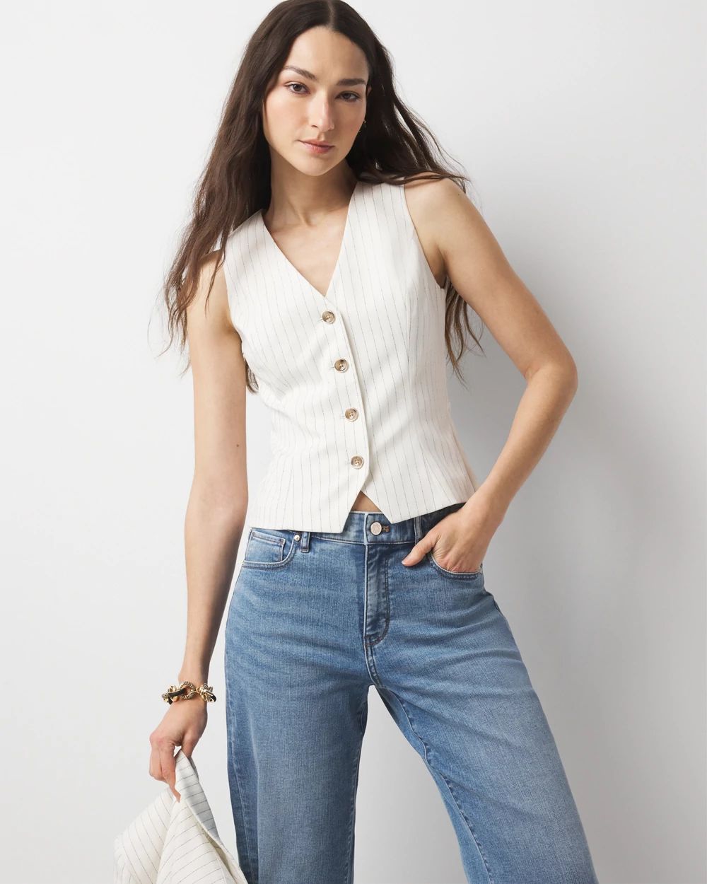 Petite Pinstripe Vest