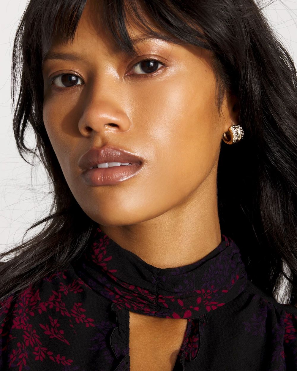 Pavé Double Hoop Earrings