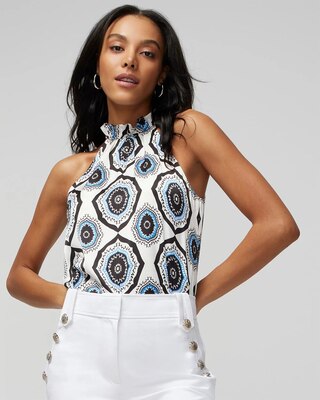 Ruffle Neck Halter Top