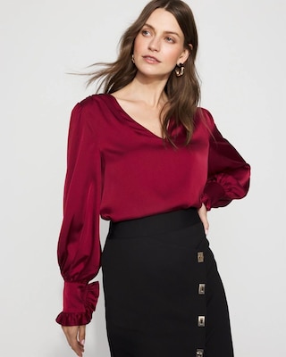 Satin Drama Sleeve Blouse