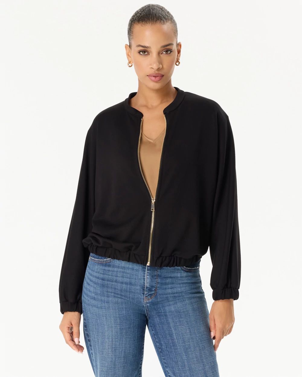 Dolman Sleeve Zip-Up Jacket