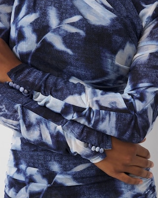 Ruched Long Sleeve Mesh Top click to view larger image.