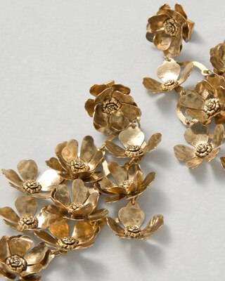 Goldtone Floral Statement Earrings