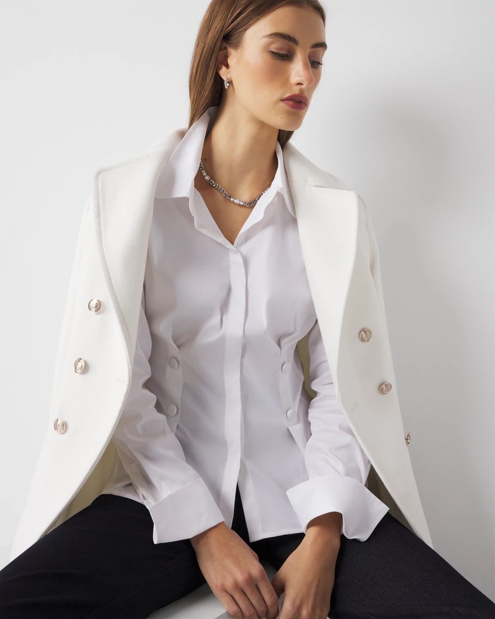 Tapered Waist Poplin Shirt click to view larger image.