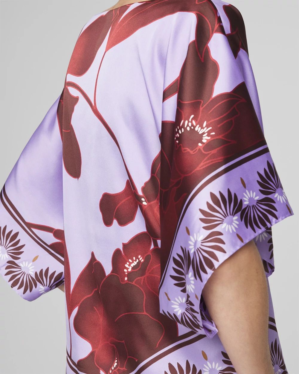 Satin Kimono Sleeve Blouse click to view larger image.