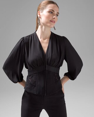 Lace Inset Corset Blouse