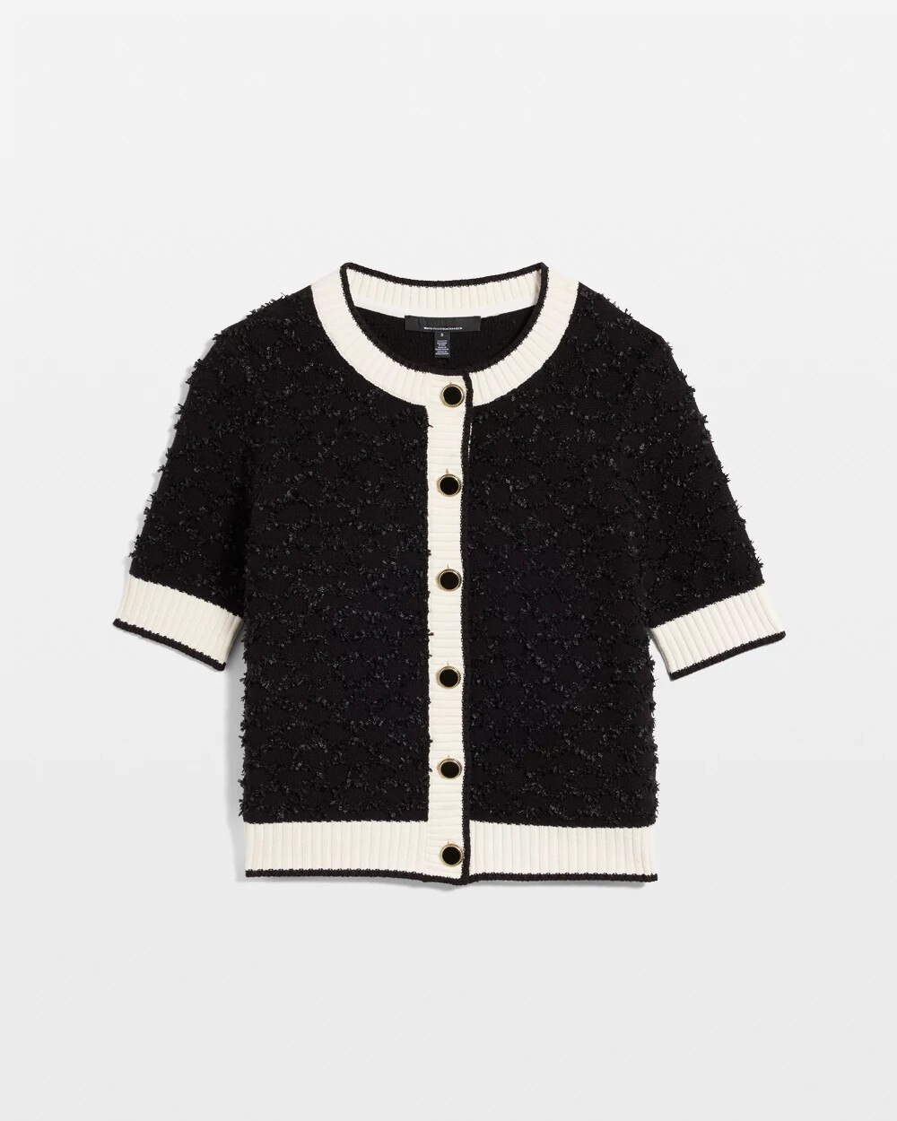 Bouclé Elbow Sleeve Cardigan