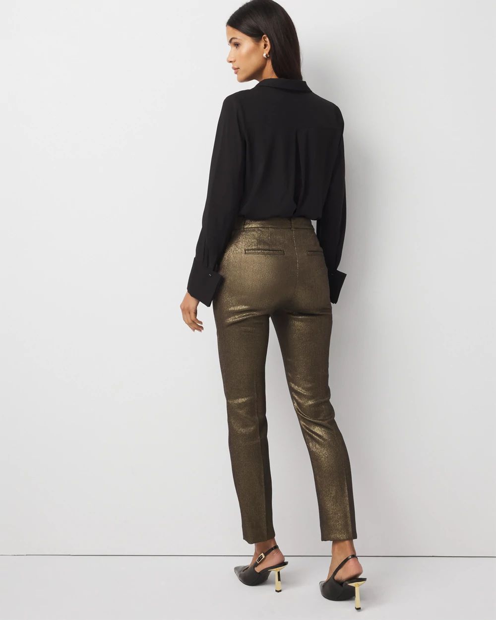 Shimmery Elle Slim Ankle Pant click to view larger image.