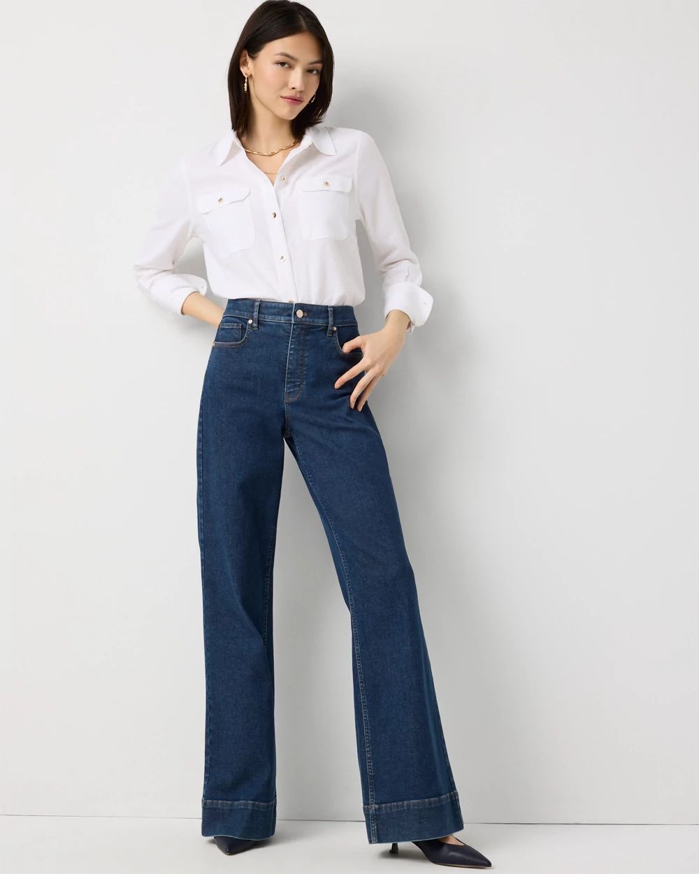 Linen-Blend Button Front Shirt