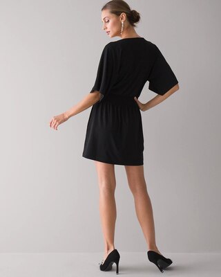 Petite Kimono Sleeve Smocked Waist Dress