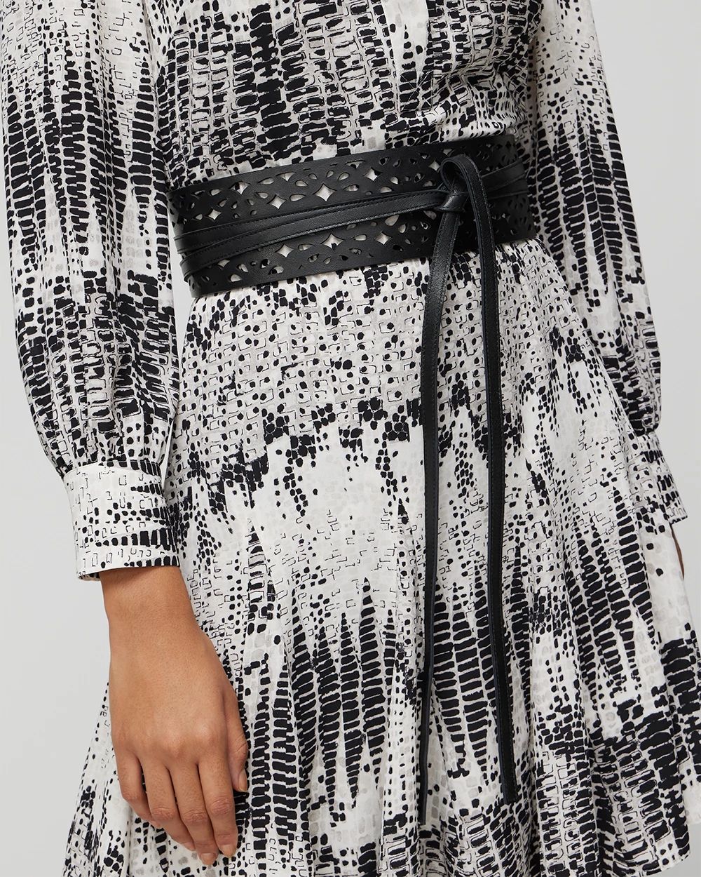 Black Cut Out Obi Belt