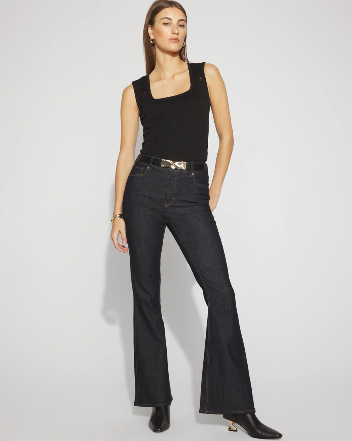 White House Black Market High-rise Flare Jeans In Blue