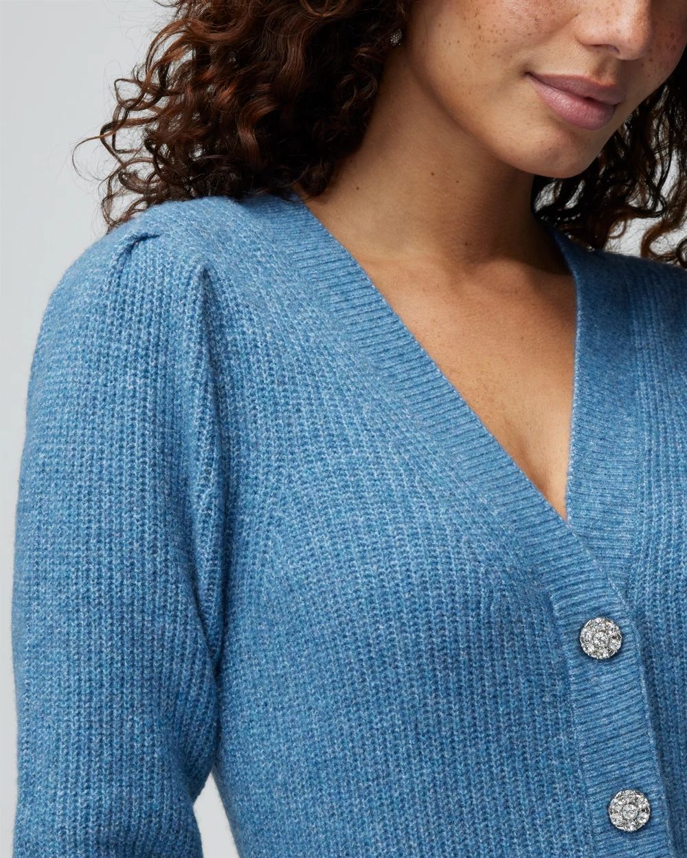 Jewel Button Cardigan Sweater