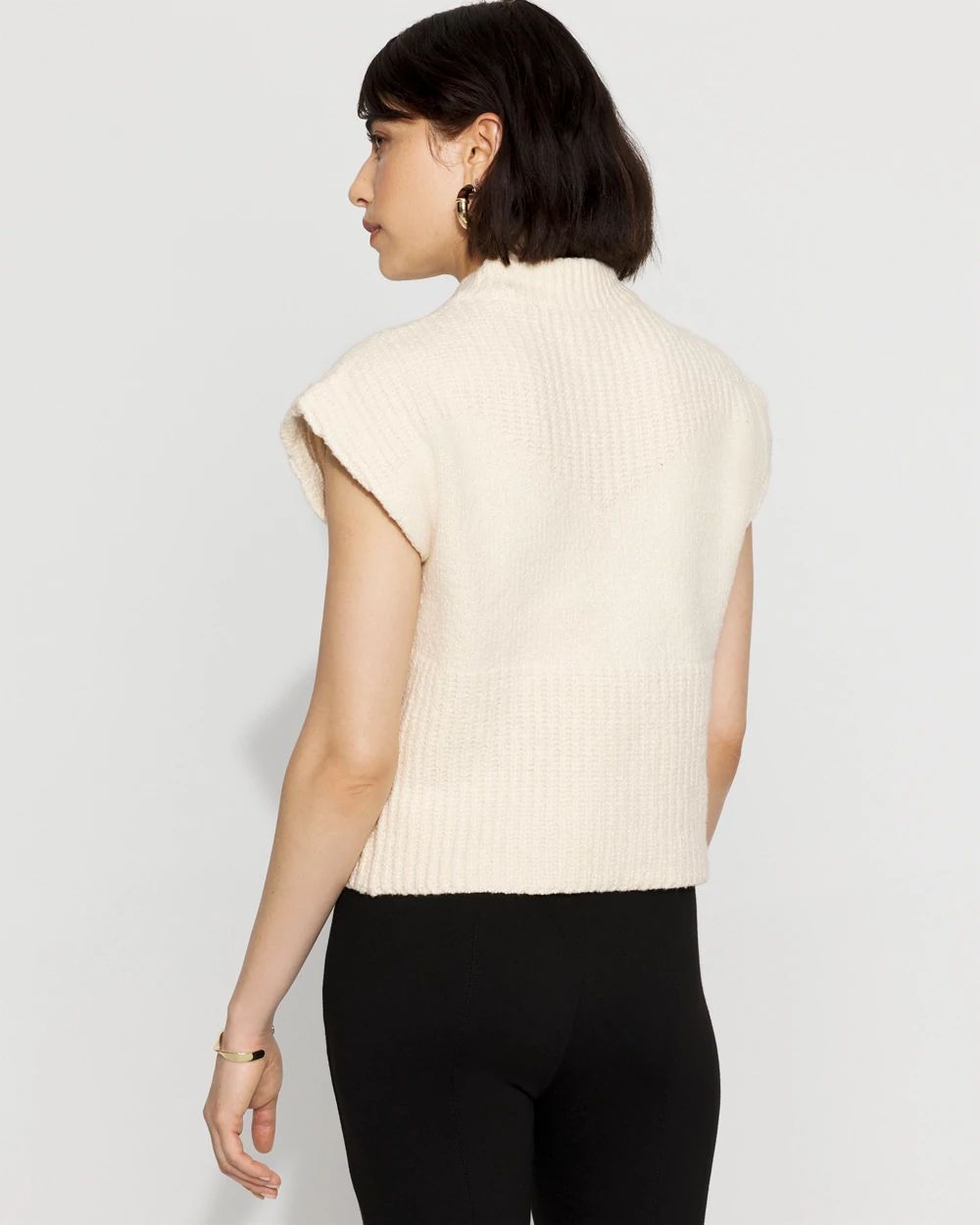 Petite Mock Neck Sweater Vest