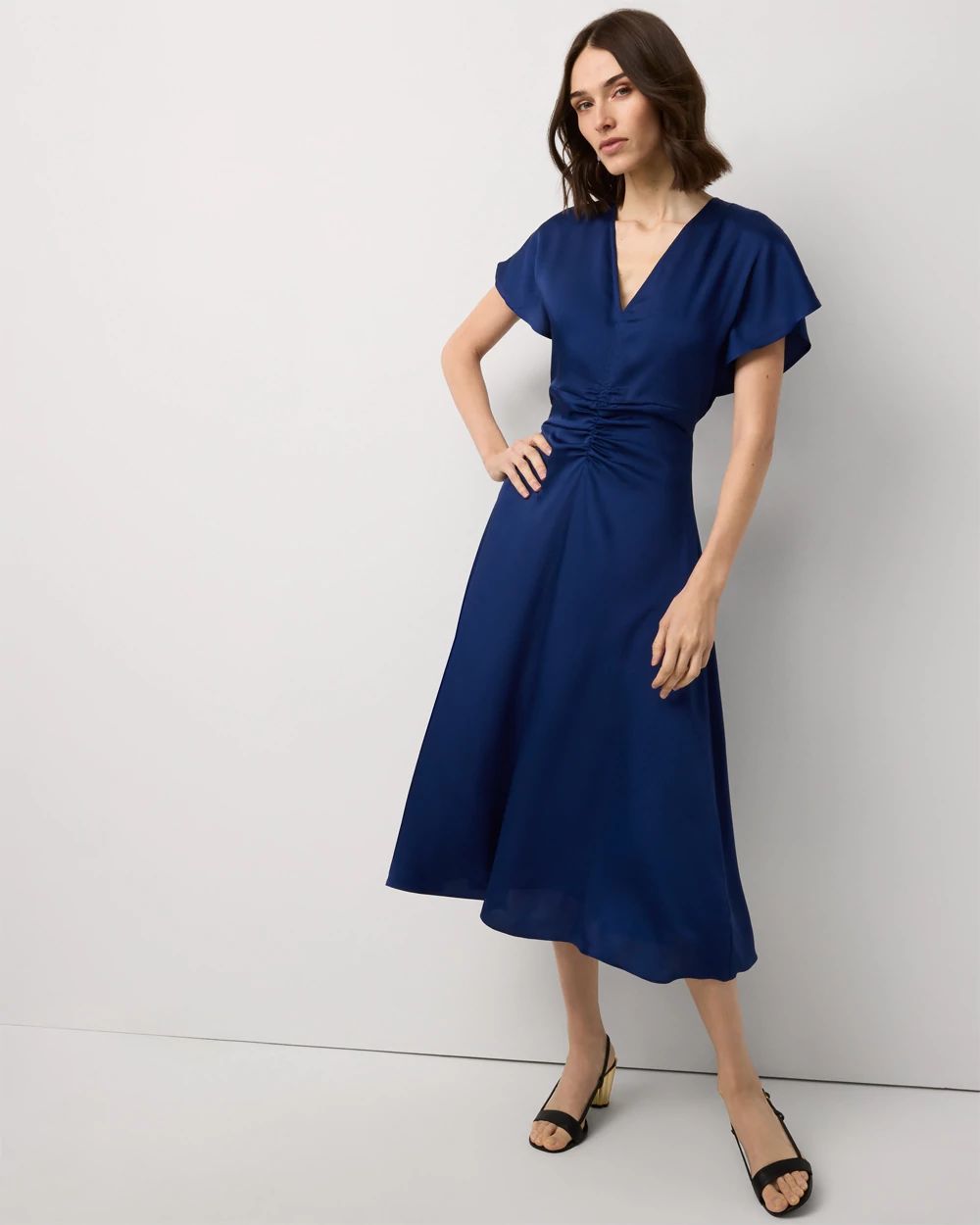 Flutter Sleeve Midi Dress