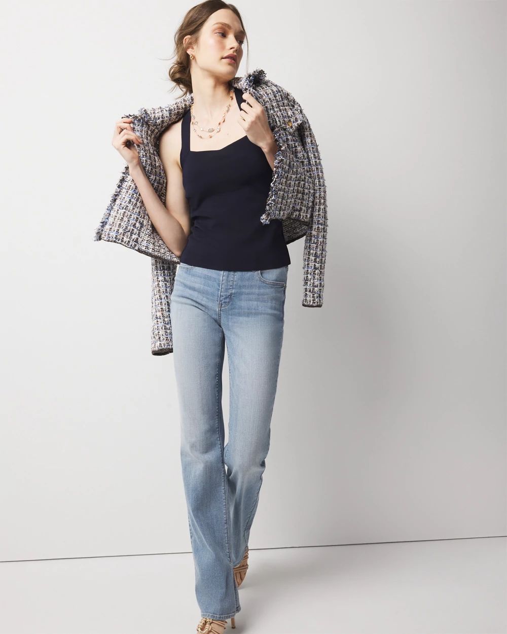 WHBM FORME™ Sculpt Stretch Sweater Halter Top click to view larger image.