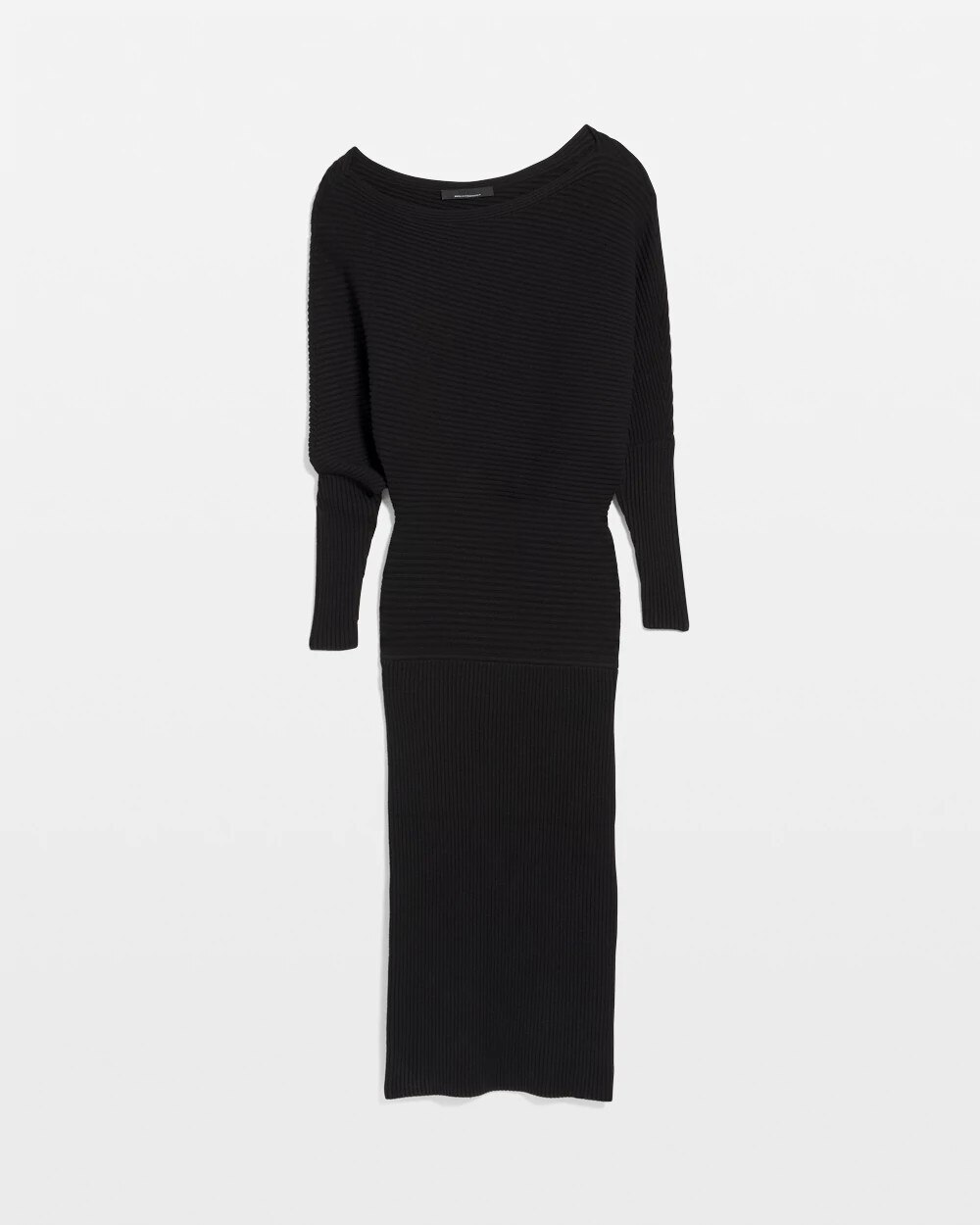 Off-Shoulder Ribbed Sweater Dress