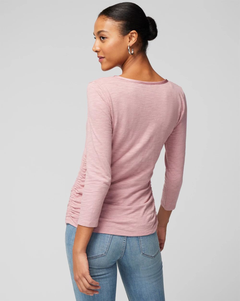 Shirred Scoop Neck Tee