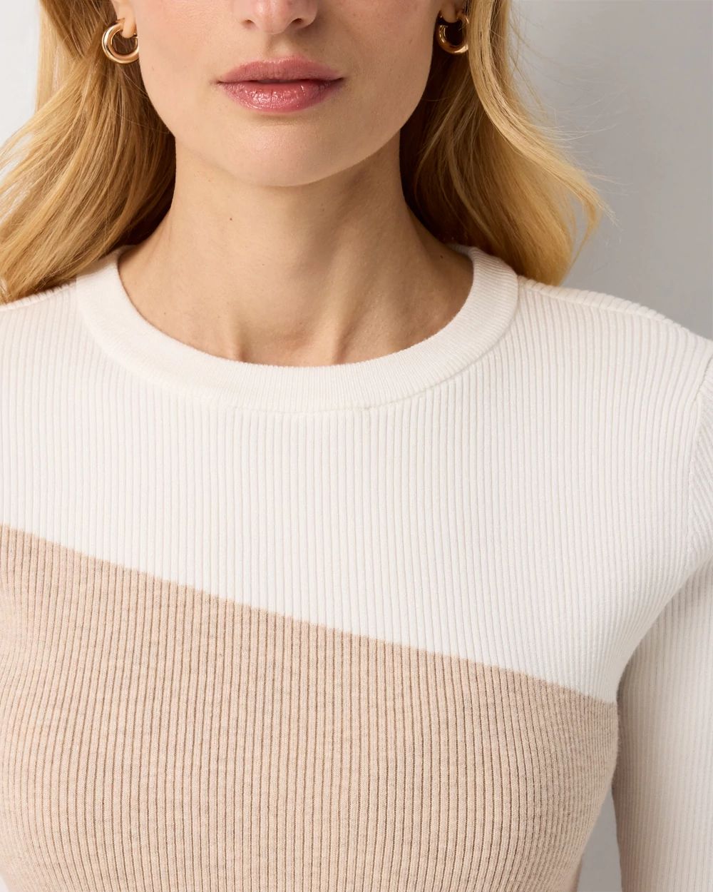 Colorblock Elbow Sleeve Pullover