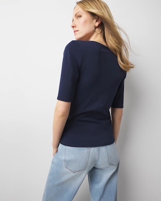 WHBMFORME™ All Ways Stretch Elbow-Sleeve Tee click to view larger image.