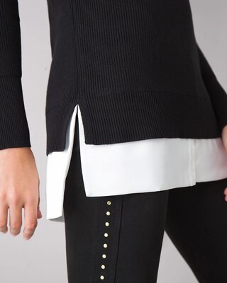 Long-Sleeve Mixed-Media Tunic
