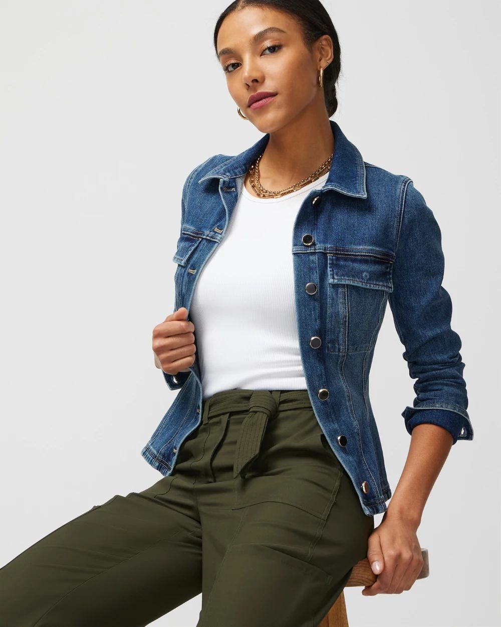 Fit & Flare Denim Shacket