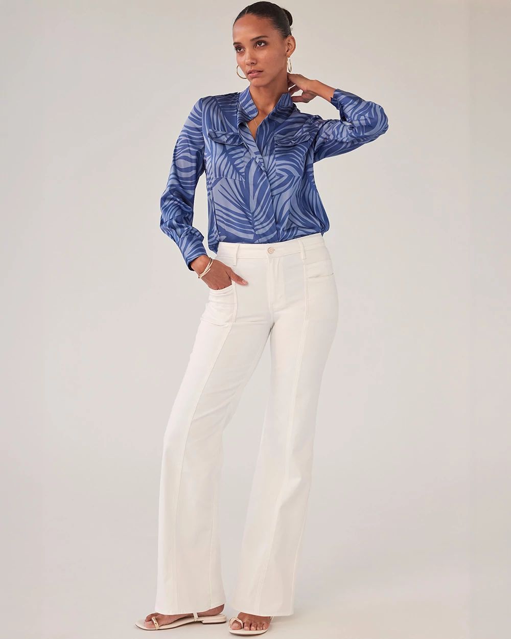 High-Rise Double Pocket Wide-Leg Jean click to view larger image.