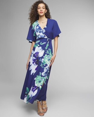 Cape Belted Maxi With Slit Dress