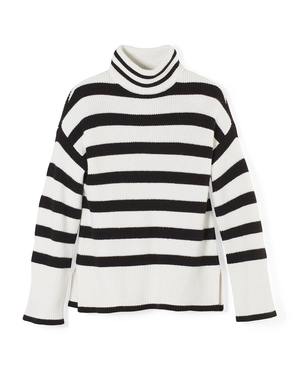 Mock-Neck Stripe Pullover