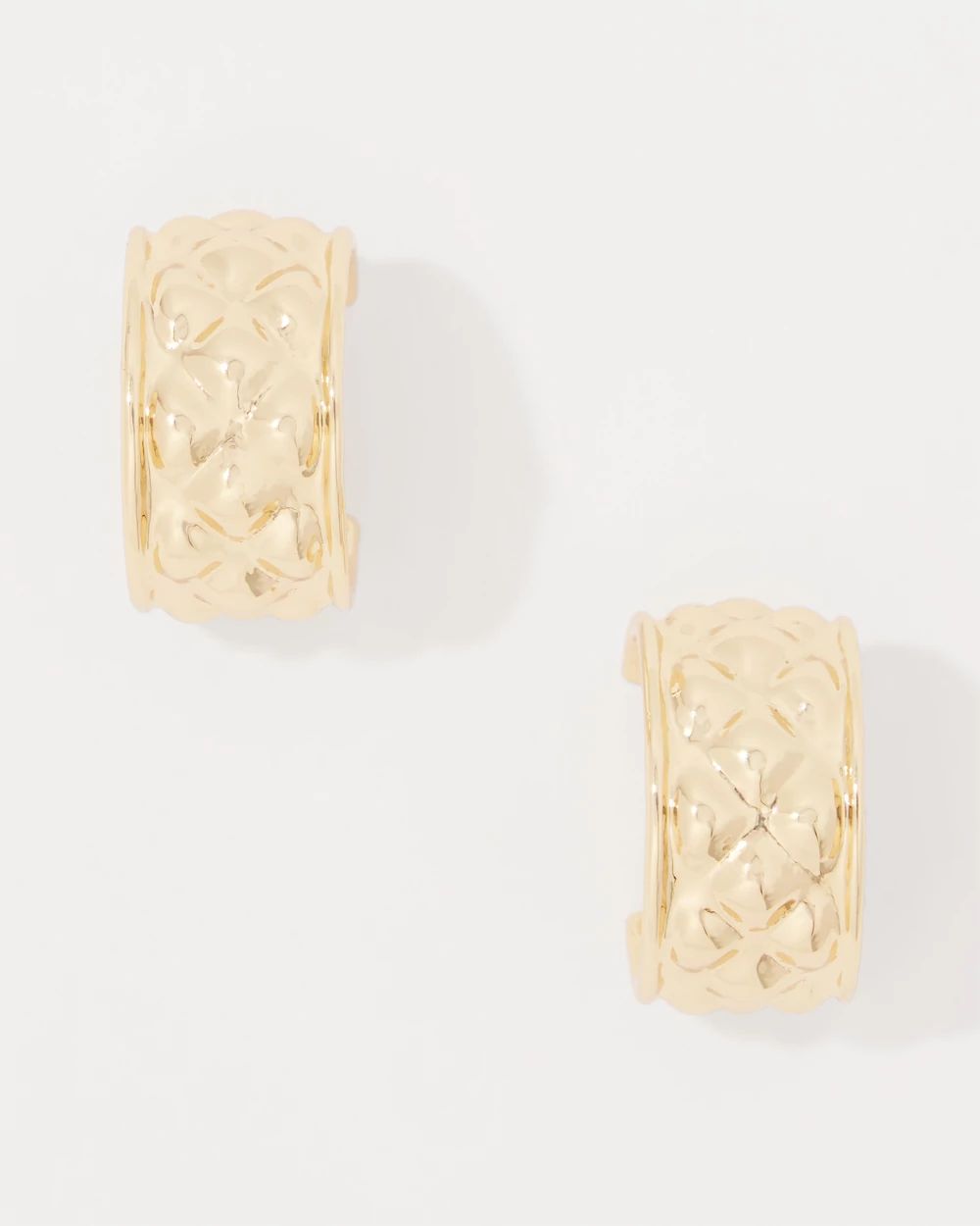 Quilted Gold Hoop Earrings