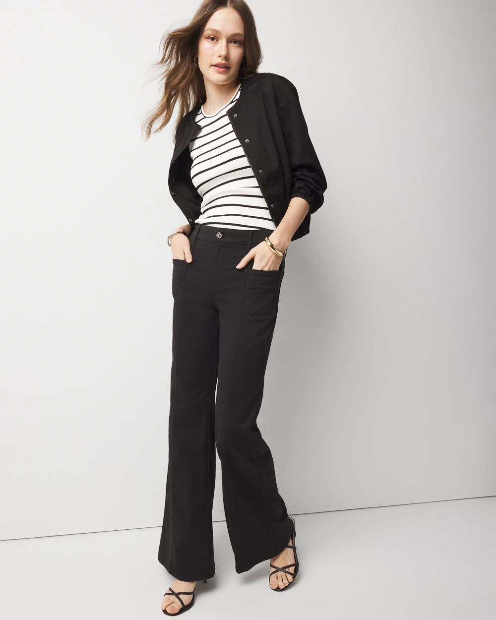 High-Rise Pret Double Pocket Wide-Leg Pant